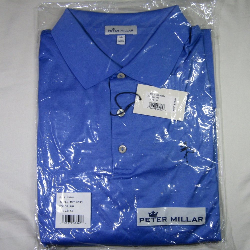 (XL) Solid Blue Collared Polo